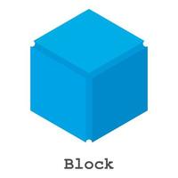 ícone de bloco, estilo isométrico vetor