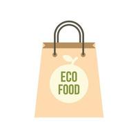 ícone de saco de papel de comida ecológica, estilo simples vetor