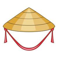 ícone de chapéu cônico asiático, estilo cartoon vetor
