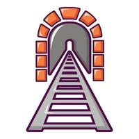 ícone do túnel ferroviário, estilo cartoon vetor