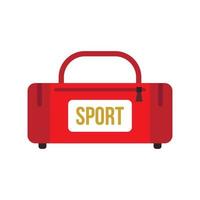 ícone de saco de esportes vermelho, estilo simples vetor
