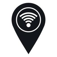 ponteiro de pino de mapa com ícone de símbolo wi fi vetor