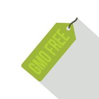 ícone de etiqueta de preço verde grátis gmo, estilo simples vetor