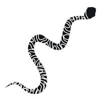 ícone contorcido de cobra, estilo simples vetor