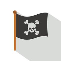 ícone da bandeira pirata, estilo simples vetor