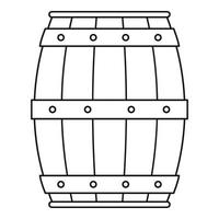 ícone de barril de madeira, estilo de estrutura de tópicos vetor