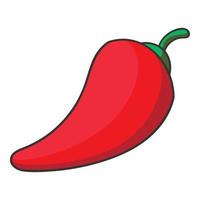 ícone de pimenta vermelha quente natural, estilo cartoon vetor