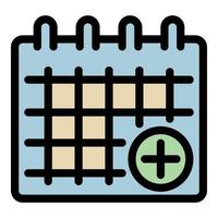 novo vetor de contorno de cor de ícone de calendário de reunião