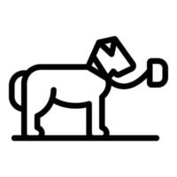 vetor de contorno de ícone de passeio de cachorro. coleira de estimação