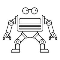 ícone de robô de máquina de automação, estilo de estrutura de tópicos vetor