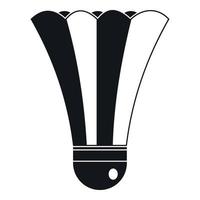 ícone de peteca preto e branco, estilo simples vetor