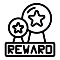 vetor de contorno do ícone de recompensa online. programa de cliente