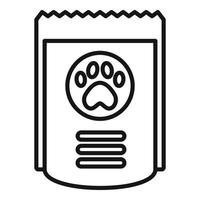 novo vetor de contorno do ícone de comida de cachorro de biscoito. alimentação animal