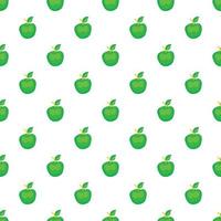 padrão de maçã verde, estilo cartoon vetor
