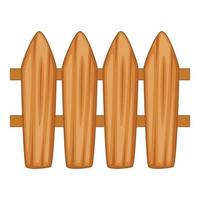 ícone de cerca de piquete de madeira marrom, estilo cartoon vetor