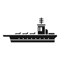 vetor simples de ícone de jato de aeronaves. navio da marinha