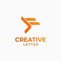 logotipo de carta criativa, design de alfabeto, design de letra f, logotipo de alfabeto geométrico, logotipo de gradiente de letra vetor