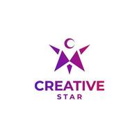logotipo de estrela criativa, design de estrela abstrato, conceito de logotipo de estrela gradiente, design de estrela colorida, design de espaço, conceito de logotipo de astronomia vetor
