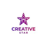 logotipo de estrela criativa, design de estrela abstrato, conceito de logotipo de estrela gradiente, design de estrela colorida, design de espaço, conceito de logotipo de astronomia vetor