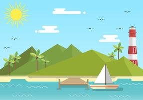 Boardwalk flat free vector