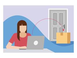 ilustração de carga de entrega em domicílio on-line vetor