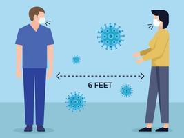 pessoas de distância social covid-19 vetor