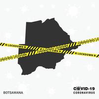 modelo de bloqueio de mapa de botswanacountry para pandemia de coronavírus para interromper a transmissão de vírus modelo de conscientização de 19 anos vetor