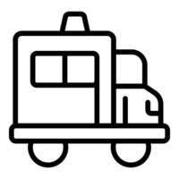 vetor de contorno do ícone do carro ambulância. cuidados médicos