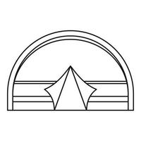 barraca de cúpula grande para ícone de acampamento, estilo de estrutura de tópicos vetor