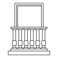 ícone de varanda e balaustrada, estilo de estrutura de tópicos vetor
