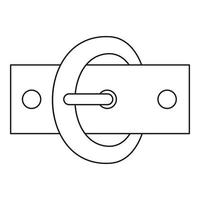 ícone de fivela oval, estilo de estrutura de tópicos vetor