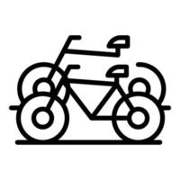 vetor de contorno do ícone de bicicleta. parque de ciclismo