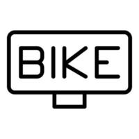 vetor de contorno do ícone da bandeira da bicicleta. estacionamento