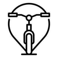 vetor de contorno do ícone de estacionamento de exibição de bicicleta. lugar da área