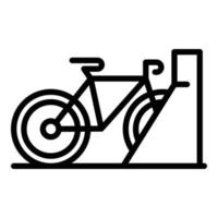 vetor de contorno do ícone de bicicleta de estação. lugar da área