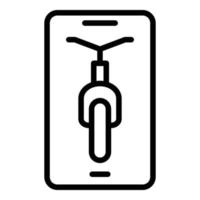 vetor de contorno do ícone de aluguel de bicicleta para smartphone. estacionamento