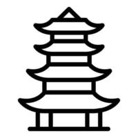 vetor de contorno do ícone do pagode da cidade. palácio chinês