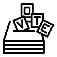 vetor de contorno do ícone de voto. enquete móvel