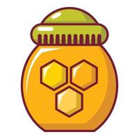 ícone de pote de mel, estilo cartoon vetor