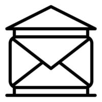 vetor de contorno do ícone de correio em casa. estadia social