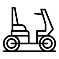 vetor de contorno de ícone de cadeira de rodas elétrica deficiente. unidade de Energia