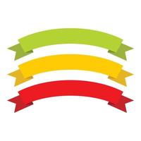 ícone de fitas vermelhas, amarelas e verdes, estilo simples vetor