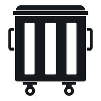 ícone de lata de lixo de metal, estilo simples vetor