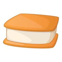 ícone de sorvete de waffle, estilo cartoon vetor