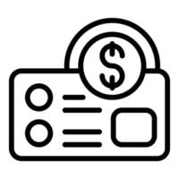 vetor de contorno do ícone de cartão de dinheiro. oferta online