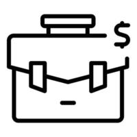 vetor de contorno do ícone do saco financeiro. dinheiro grátis