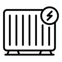 vetor de contorno do ícone do radiador de calor. aquecedor elétrico