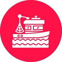 design de ícone criativo de barco de pesca vetor