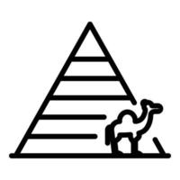 vetor de contorno do ícone da pirâmide do deserto do céu. areia do cairo
