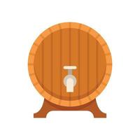 ícone de barril de torneira de vinho de madeira vetor plano isolado